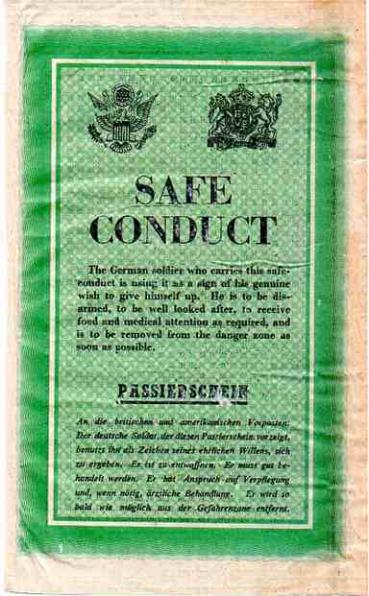 German Leaflet - Safe Conduct (Green color)