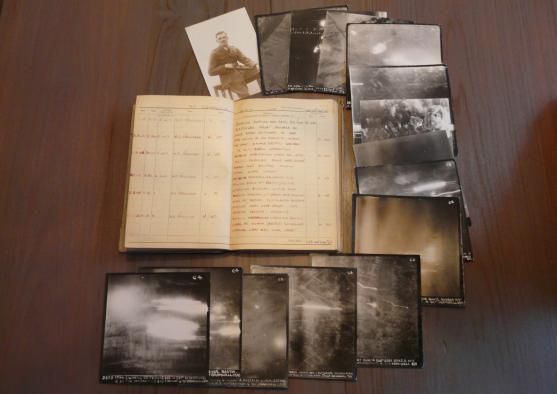 RAF Log Book with many Partisan Operations + Photographs