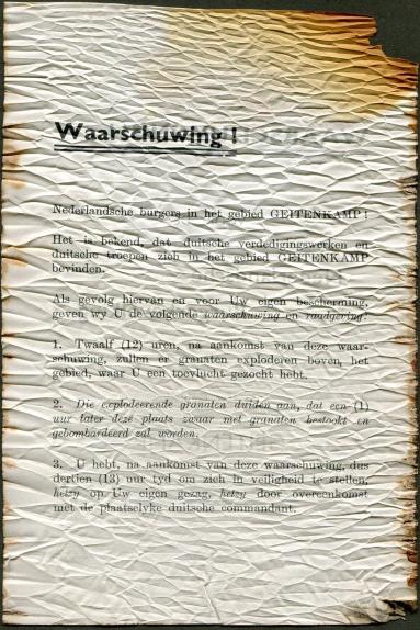 Allied Leaflet - WAARSCHUWING!! - Extremely rare