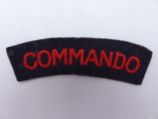 Commando Shoulder Title Red On Black