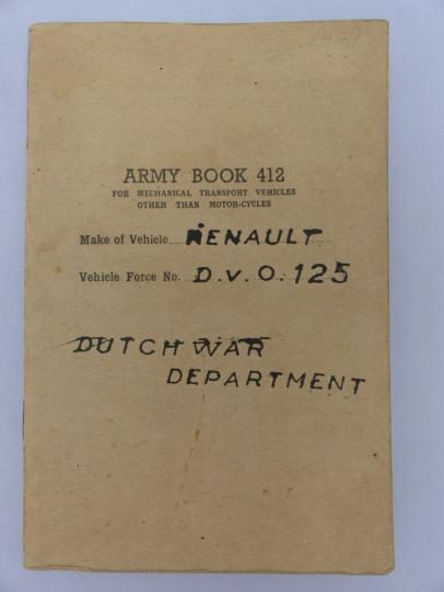 ARMY BOOK 412 - Renault Juvaquatre - Dutch War Department