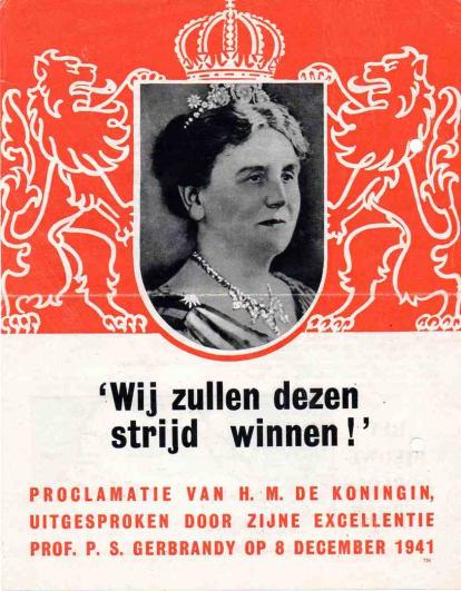 Allied Leaflet - 'Wij zullen deze strijd winnen' Proclamatie van H.M. de Koningin'