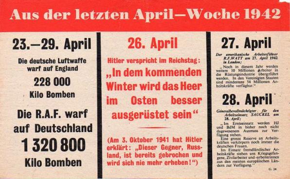 Allied Leaflet - Aus der letzten April-Woche 1942