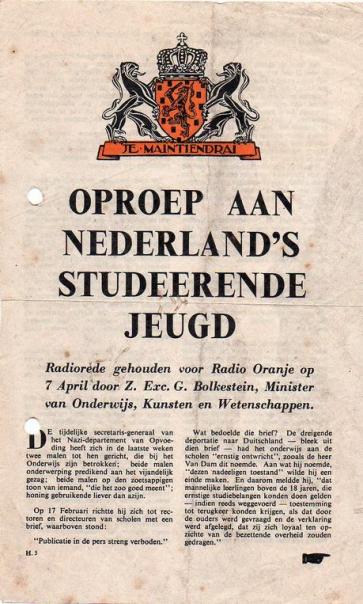 Allied Leaflet - Oproep aan Nederland's Studeerende Jeugd