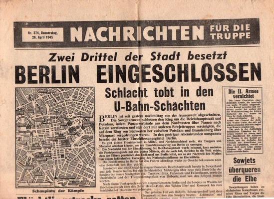 Allied Leaflet - Nachrichten für die Truppe - Nr. 374, Donnerstag 26 April 1945