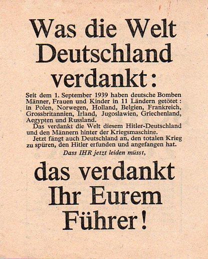 Allied Leaflet - Was die Welt Deutschland verdankt: