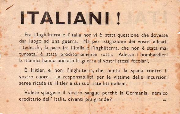 Allied Leaflet - Italiani!
