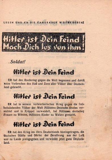 Russian Leaflet - Hitler ist dein Feind! Mach dich los von ihm!