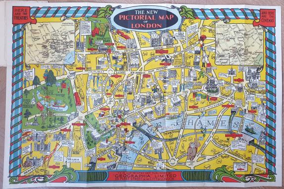 Rare! The New Pictorial map of London - 1934