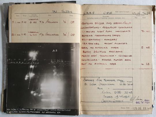 Flight logbook and aerial photographs of partisan supply
