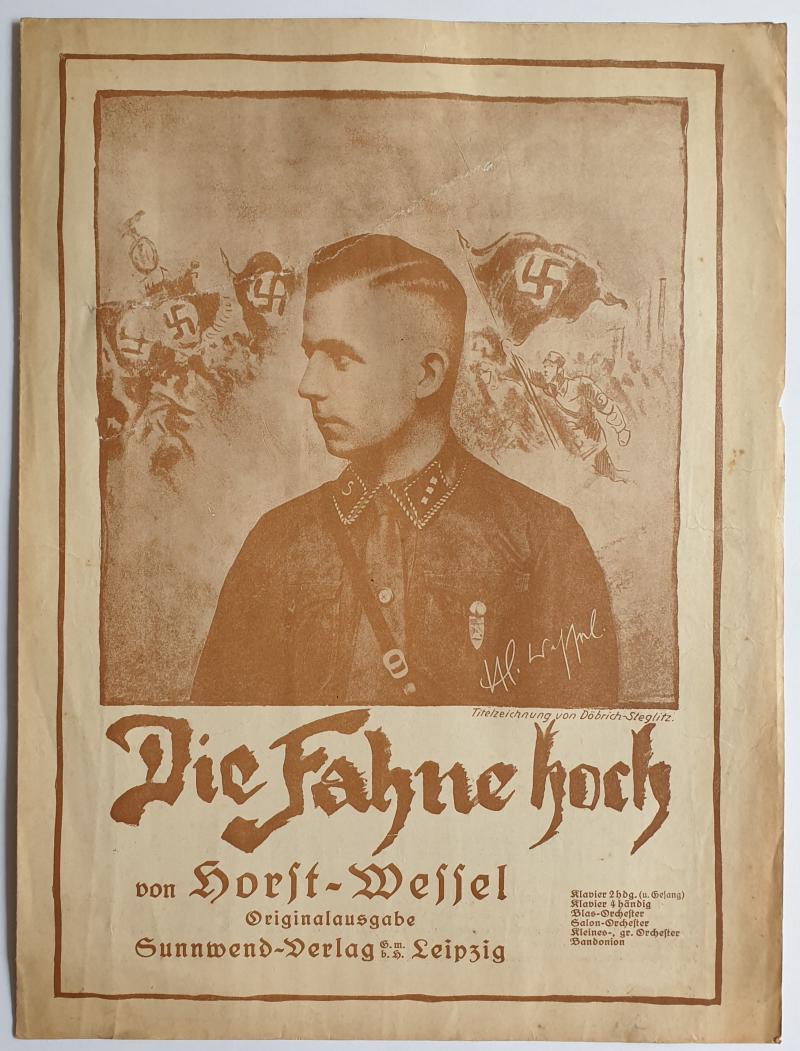 Original Sheet Music 'Die Fahne Hoch' from Horst Wessel