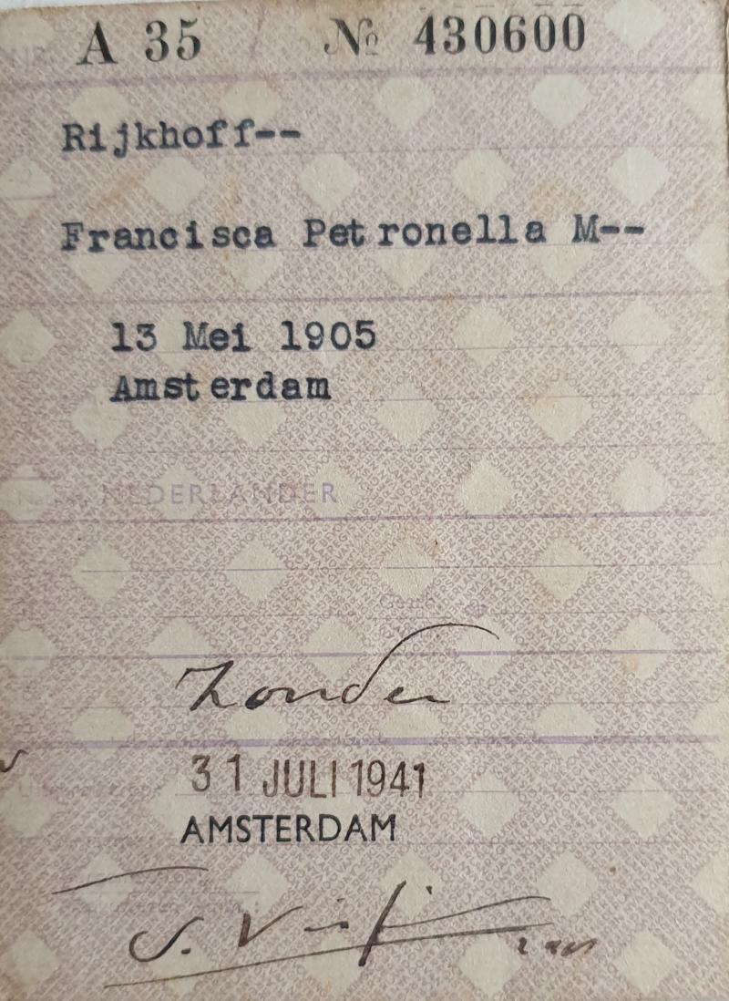 Dutch ID ww2 - Nederlands persoonsbewijs