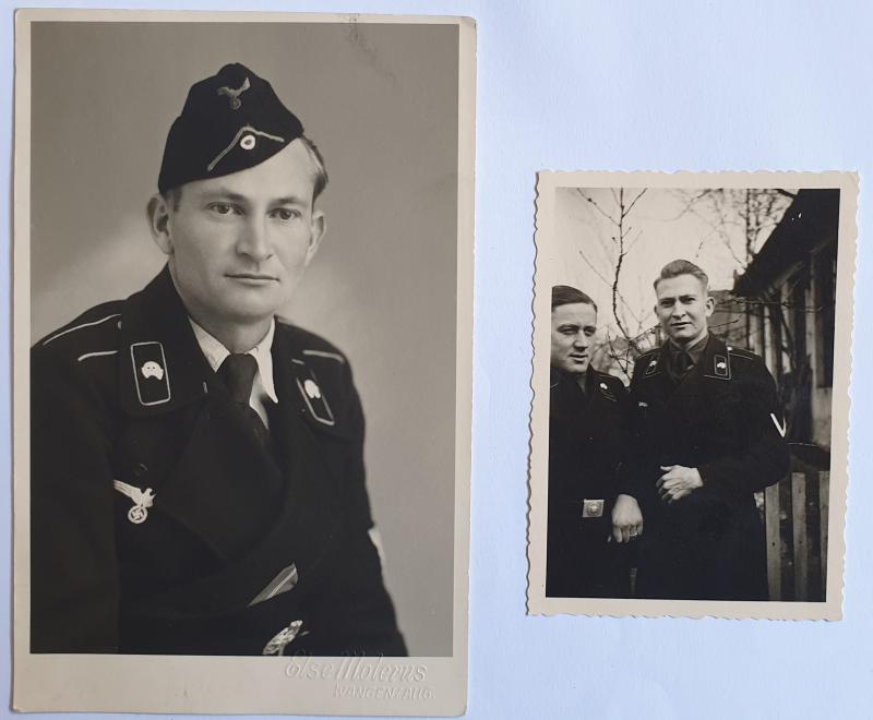 Two German Photographs of a Panzer Man.
