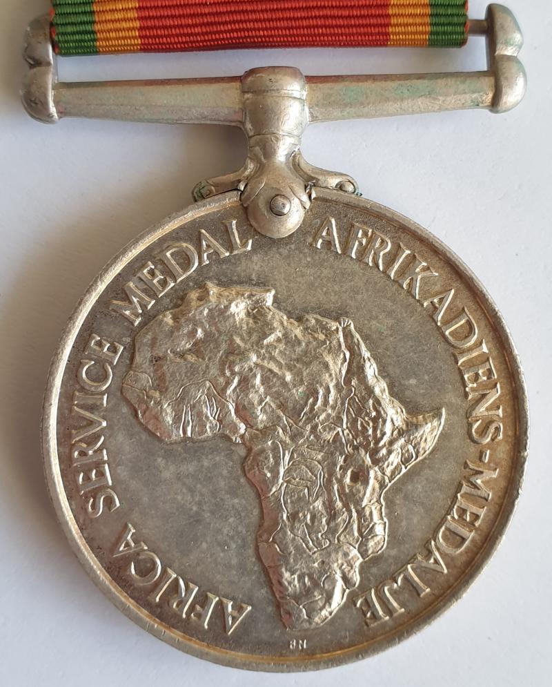 Africa Service Medal - Afrika Diens Medalje - Named T. C. Baker