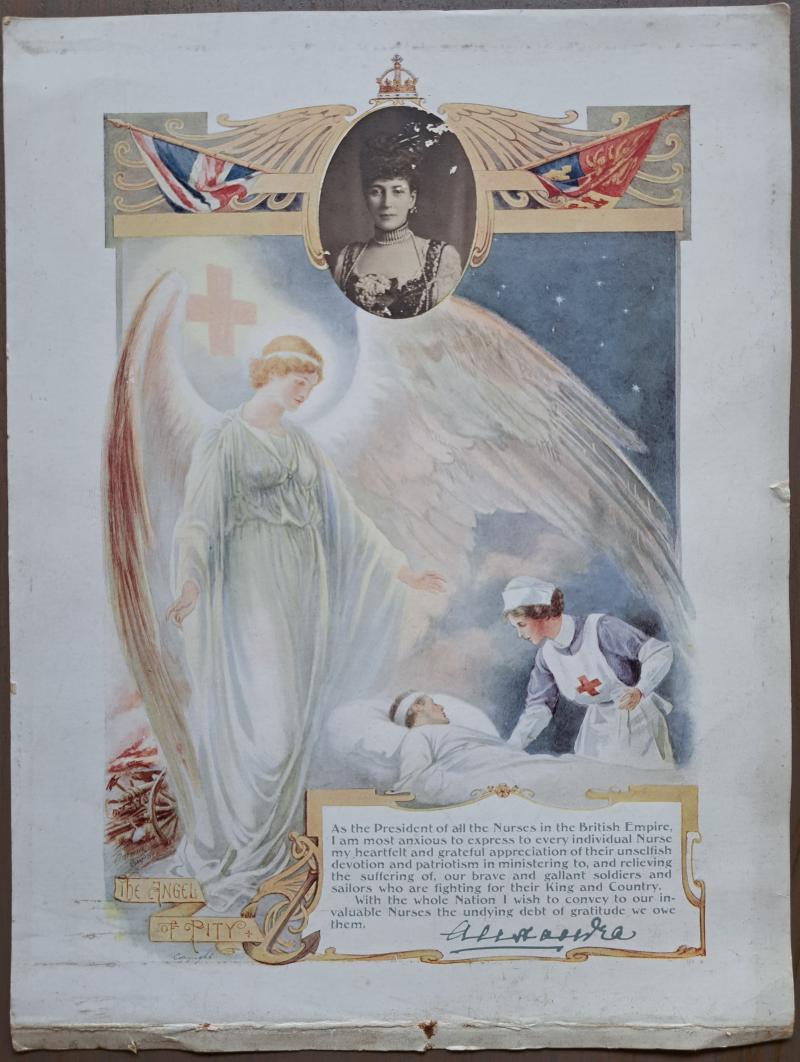 Christmas Message 'The Angel of Pity' from Queen Alexandra to Nurses of Queen Alexandra's Imperial Military Nursing Service - 1914